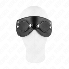 KINK - LEATHERETTE MASK WITH DETACHABLE EYE COVERS 22 x 9 CM