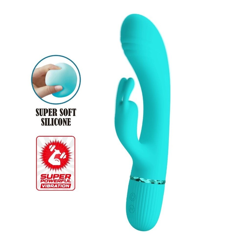 PRETTY LOVE - SCOCCO VIBRADOR COELHO TURQUESA