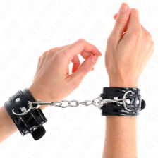 KINK - SHINY NEOPRENE WRIST CUFFS ADJUSTABLE 17-24 CM X 4.5 CM