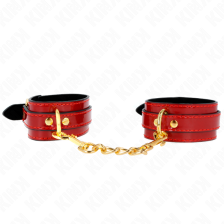 KINK - PUNHOS JOANNA ANGEL VERMELHO AJUSTÁVEL COM CORRENTE DE OURO 16,5-26 CM X 4 CM