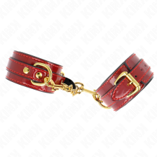 KINK - JOANNA ANGEL WRIST CUFFS RED ADJUSTABLE WITH GOLD CHAIN 16.5-26 CM X 4 CM