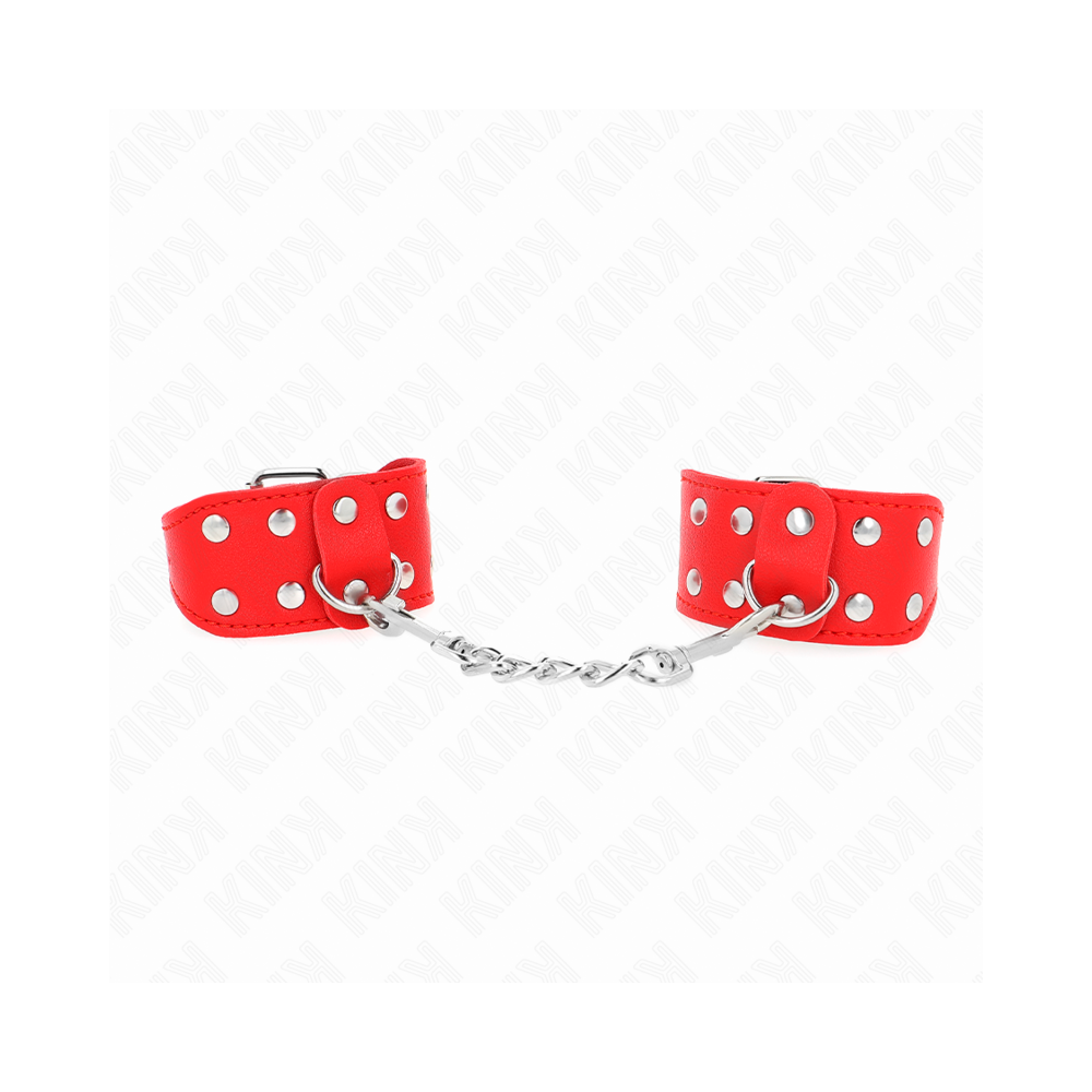 KINK - WRISTBANDS WITH DOUBLE LINE OF ADJUSTABLE STUDS RED