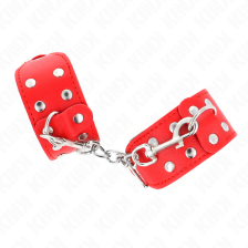 KINK - WRISTBANDS WITH DOUBLE LINE OF ADJUSTABLE STUDS RED