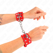 KINK - ARMBÄNDER MIT DOPPELTER REIHE VERSTELLBARER NIETEN ROT