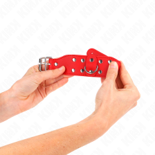 KINK - WRISTBANDS WITH DOUBLE LINE OF ADJUSTABLE STUDS RED