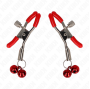 KINK - RED DOUBLE BELL NIPPLE CLAMP RED 6 CM