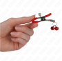 KINK - RED DOUBLE BELL NIPPLE CLAMP RED 6 CM