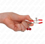 KINK - RED DOUBLE BELL NIPPLE CLAMP RED 6 CM