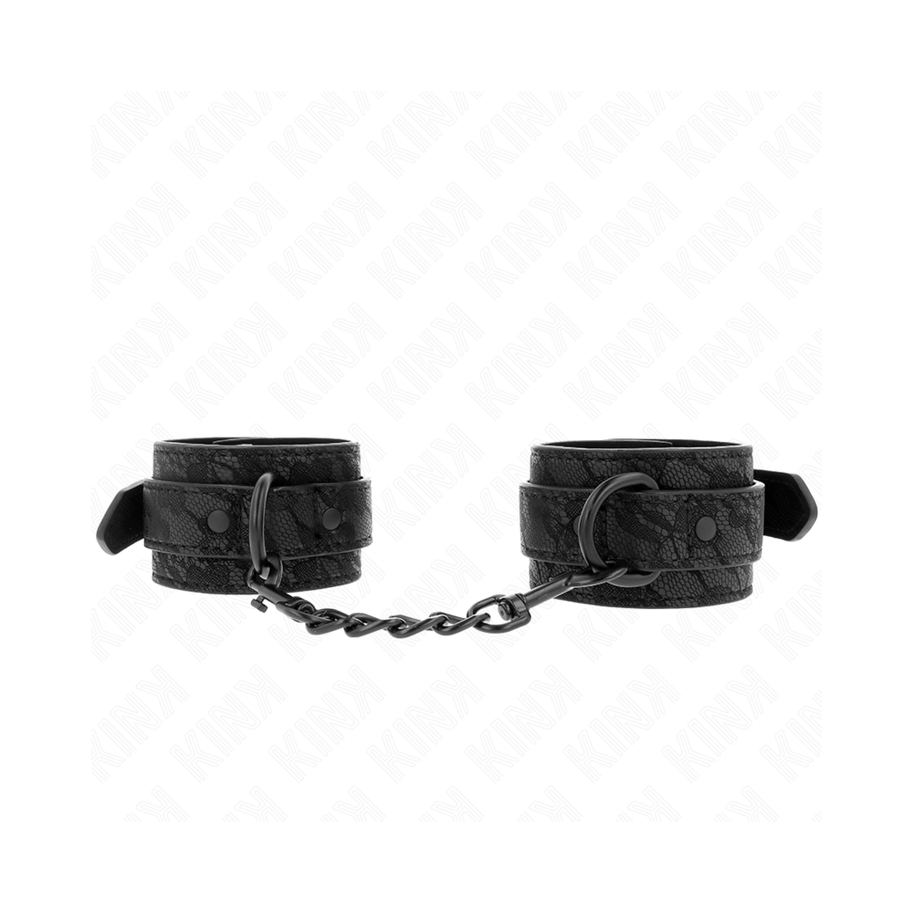 KINK - DARK LACE COVERED WRIST CUFFS ADJUSTABLE BLACK 19-26 CM