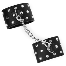 KINK - WRIST RESTRAINTS WITH SNAP FASTEN FULL OF RIVETS BLACK ADJUSTABLE 19-24 CM X 5.5 CM