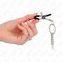 KINK - MORSETTO PER CAPEZZOLO O RING E CATENELLA ARGENTO 6 CM