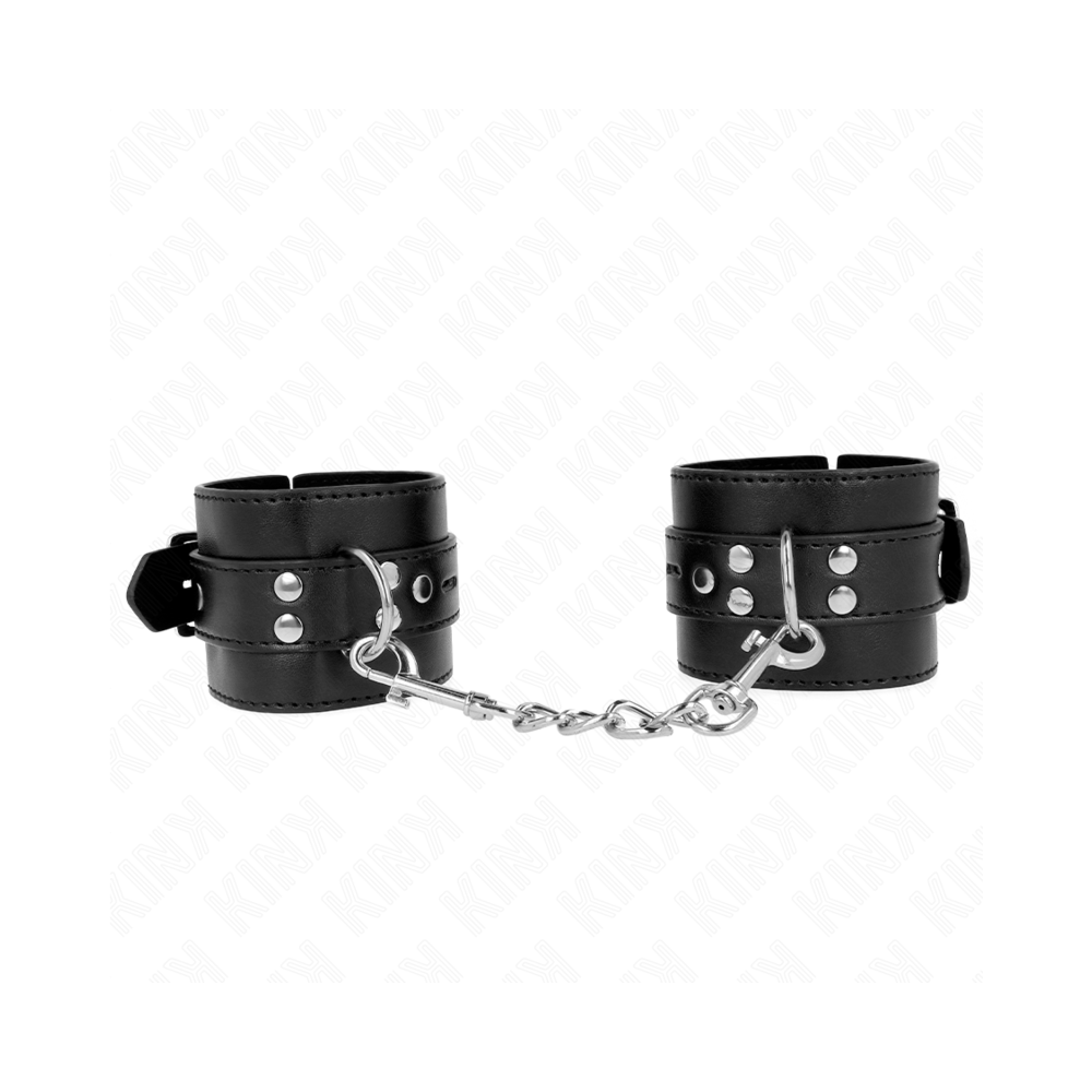 KINK - WRIST RESTRAINTS BLACK WITH BLACK BELT ADJUSTABLE 17-28 CM X 6 CM