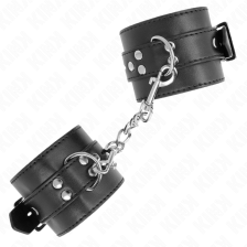 KINK - HANDGELENKFESSELN SCHWARZ MIT SCHWARZEM GÜRTEL VERSTELLBAR 17-28 CM X 6 CM