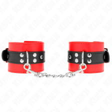 KINK - WRIST RESTRAINTS RED WITH BLACK BELT ADJUSTABLE 17-28 CM X 6 CM