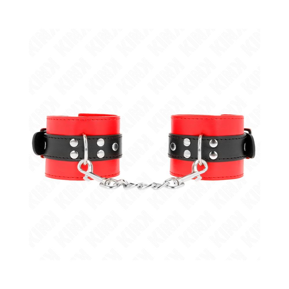 KINK - WRIST RESTRAINTS RED WITH BLACK BELT ADJUSTABLE 17-28 CM X 6 CM