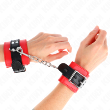 KINK - WRIST RESTRAINTS RED WITH BLACK BELT ADJUSTABLE 17-28 CM X 6 CM