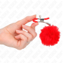 KINK - PINZA PER CAPEZZOLI CON SFERA IN ECOPELLICCIA ROSSO 6 CM
