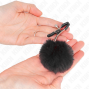 KINK - MORSETTO PER CAPEZZOLI CON SFERA IN ECOPELLICCIA NERO 6 CM