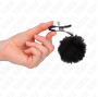 KINK - MORSETTO PER CAPEZZOLI CON SFERA IN ECOPELLICCIA NERO 6 CM