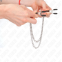 KINK - NIPPLE CLAMPS WITH 2 THICK CHAINS SILVER 20/23 CM