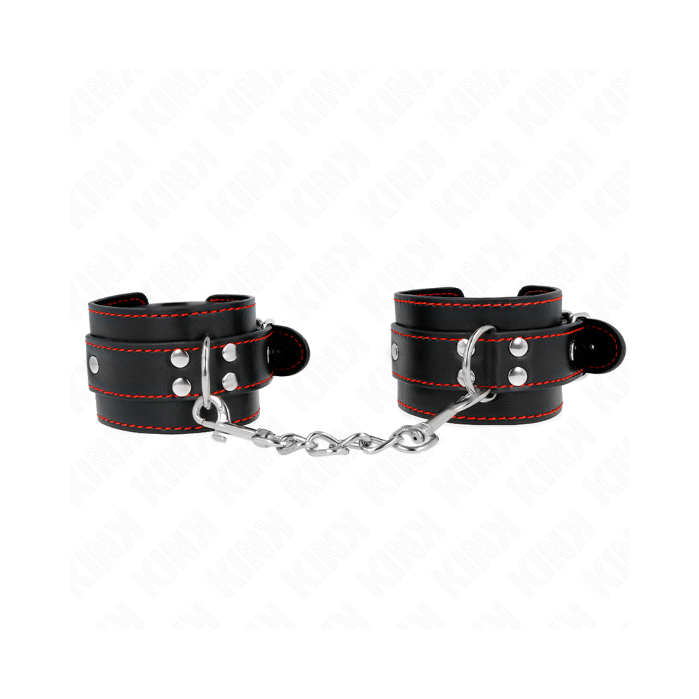 KINK - WRIST RESTRAINTS BLACK WITH RED LINING ADJUSTABLE 20-28 CM X 5.5 CM