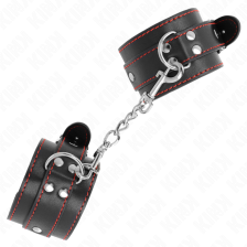 KINK - WRIST RESTRAINTS BLACK WITH RED LINING ADJUSTABLE 20-28 CM X 5.5 CM