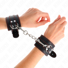 KINK - WRIST RESTRAINTS BLACK WITH RED LINING ADJUSTABLE 20-28 CM X 5.5 CM