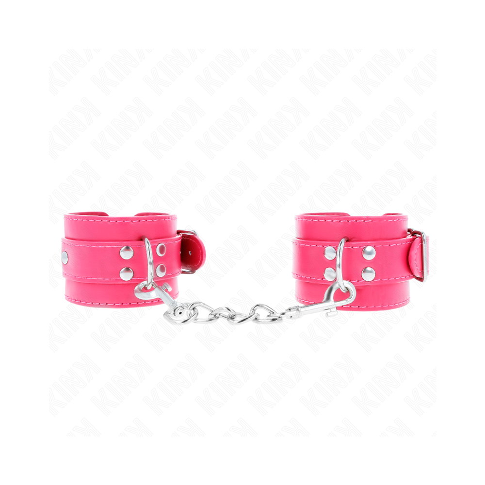 KINK - WRIST RESTRAINTS RASPBERRY ROSE WITH RASPBERRY ROSE LINING ADJUSTABLE 20-28 CM X 5.5 CM