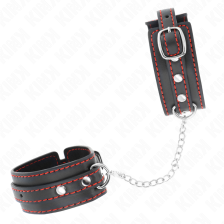 KINK - PEQUENOS PUNHOS PRETOS COM FORRO VERMELHO AJUSTÁVEIS 14-24 CM X 3,5 CM