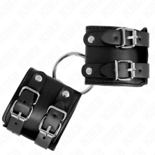 KINK - FIXED WRIST RESTRAINTS WITH RING AND STUDS ADJUSTABLE BLACK 17-22 CM X 6.5 CM