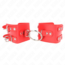 KINK - PUNHOS FIXOS COM ANEL E PREGOS AJUSTÁVEIS VERMELHO 17-22 CM X 6,5 CM