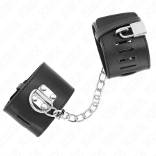 KINK - FIXED WRIST RESTRAINTS WITH CHAIN 30 CM AND PADLOCK CLOSURE BLACK ADJUSTABLE 16-23 CM X 5.5 CM