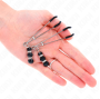 KINK - PINZE PER CAPEZZOLI SOTTILI ORO CON 3 PERLINE DI VETRO NERE 7 CM