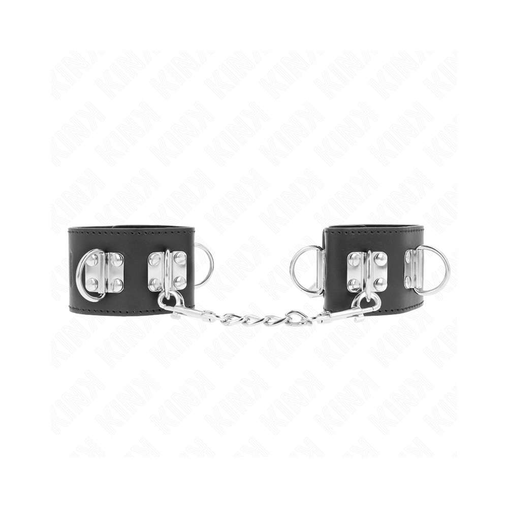 KINK - MULTIPOSITION WRIST RESTRAINTS WITH PADLOCK CLOSURE BLACK ADJUSTABLE 16-23 CM X 5.5 CM