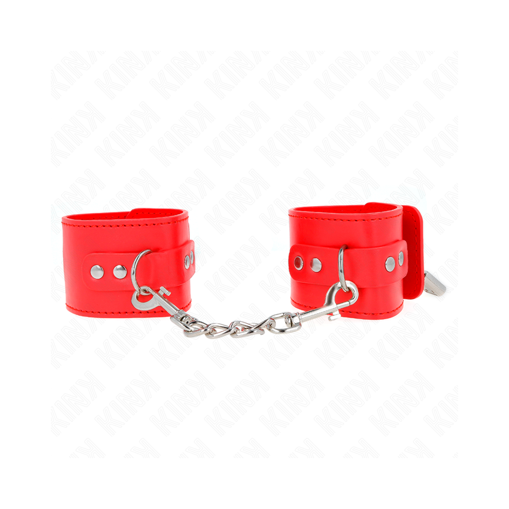 KINK - WRIST RESTRAINTS WITH PADLOCK CLOSURE RED ADJUSTABLE 16-23 CM X 5.5 CM