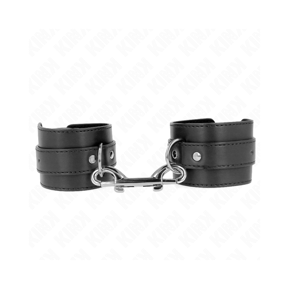 KINK - WRIST RESTRAINTS-SINGLE RIVET ROW AND BIG BUCKLE BLACK ADJUSTABLE 17-28 CM X 5 CM