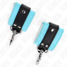 KINK - PREMIUM LOCKABLE WRIST RESTRAINTS BLACK / BLUE ADJUSTABLE 21-28 CM X 5.5 CM