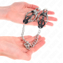 KINK - PINCES À METELLES TRÈFLE JAPONAIS AVEC CHAÎNE ARGENT 30 CM