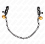 KINK - FLACHE KETTE NIPPELKLEMMEN UND GLOCKE SILBER 30 CM