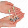 KINK - PINZE PER CAPEZZOLI TESCHIO LUMINOSO CON ANELLO CAMPANE REGOLABILI VERDE/ARGENTO