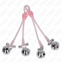 KINK - LEUCHTENDE TOTENKOPF-NIPPELKLAMMERN MIT RINGGLÖCKCHEN VERSTELLBAR ROSA/SILBER