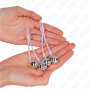 KINK - PINCES À TÉLÉPIN LUMINEUSES CRÂNE AVEC ANNEAU CLOCHES RÉGLABLES ROSE / ARGENT