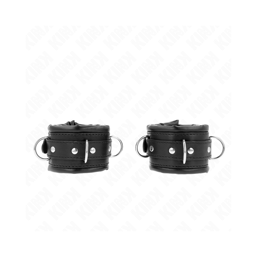 KINK - APPUI-POIGNETS LOURDS DOUBLÉS DE FOURRURE NOIRE RÉGLABLES 20-30 CM X 6 CM