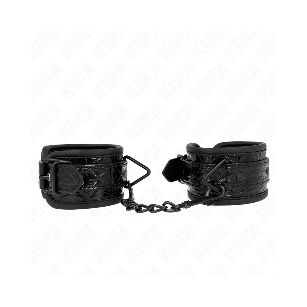 KINK - DIAMOND PATTERN WRIST RESTRAINTS BLACK ADJUSTABLE 17-26 CM X 5.5 CM