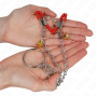 KINK - PINCES À TAMELON ET CLITO BELL TRIPLE ROUGE AVEC CHAINE 30 CM
