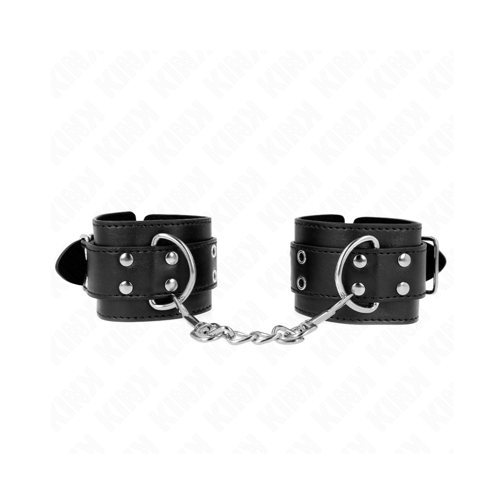 KINK - DOUBLE BUCKLE WRIST RESTRAINTS BLACK ADJUSTABLE 19-26 CM