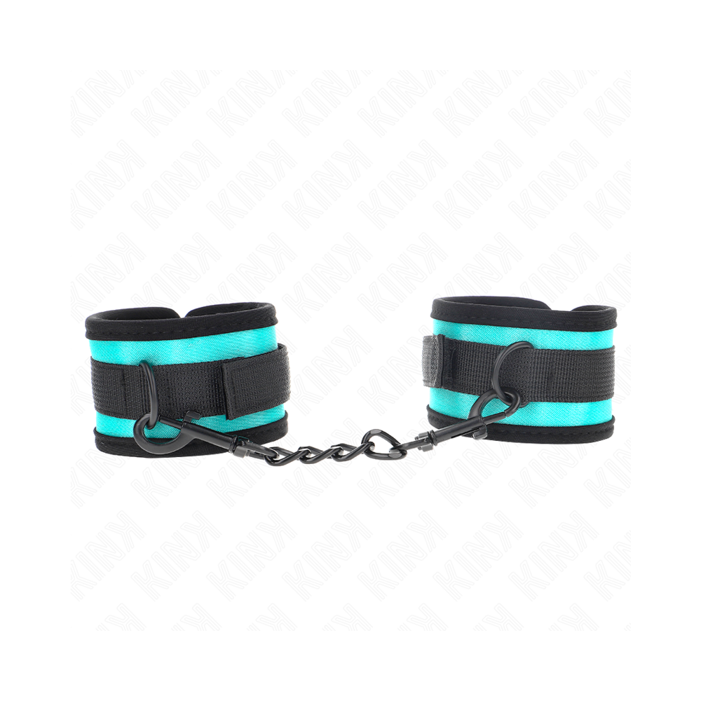 KINK - HOOK AND LOOP NYLON BIND WRIST RESTRAINTS BLACK-BLUE ADJUSTABLE 18-32 CM X 5 CM