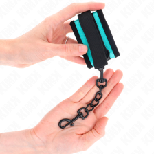 KINK - HOOK AND LOOP NYLON BIND WRIST RESTRAINTS BLACK-BLUE ADJUSTABLE 18-32 CM X 5 CM