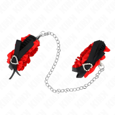 KINK - RETENÇÕES DE PULSO ELÁSTICAS DE RENDA DETALHES DO CORAÇÃO VERMELHO AJUSTÁVEIS 22-35 CM