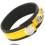 LEATHER BODY - CINTURINO IN PELLE REGOLABILE PENE GIALLO-NERO
